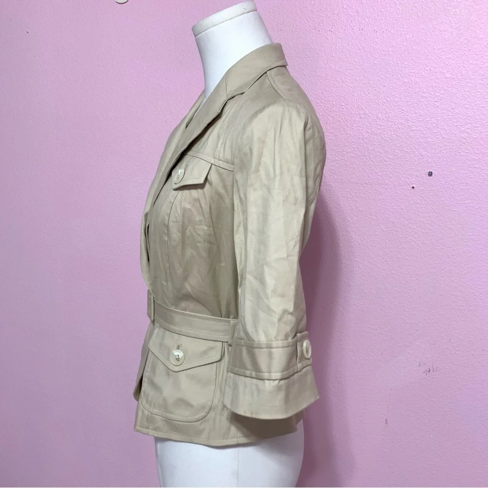 VTG Y2K Banana Republic Light Tan Belted Blazer 2P - Picture 2 of 13